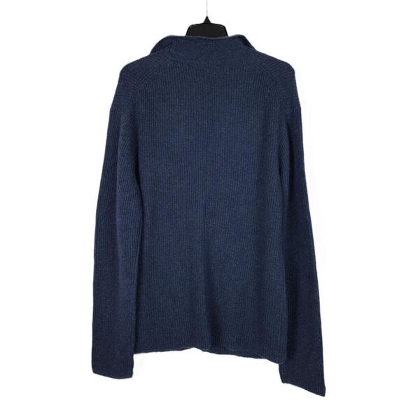 The Men's Store Wool Blend Knit Cardigan Sweater Navy Melange Medium NWT - Picture 2 of 6